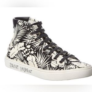 Saint Laurant tropical print high top sneakers